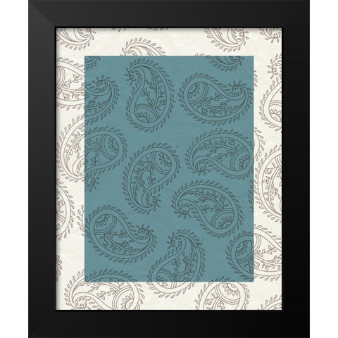 Blue Paisley Black Modern Wood Framed Art Print by Allen, Kimberly