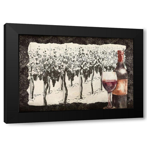 Vineyard View 7 Black Modern Wood Framed Art Print with Double Matting by Allen, Kimberly