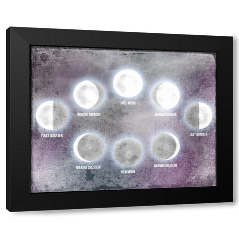 Phases of the Moon Black Modern Wood Framed Art Print by Allen, Kimberly