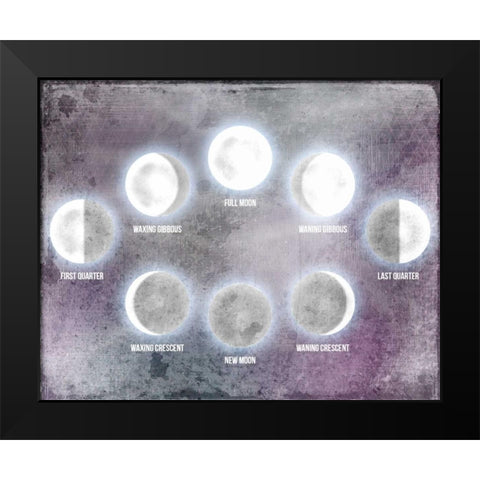 Phases of the Moon Black Modern Wood Framed Art Print by Allen, Kimberly