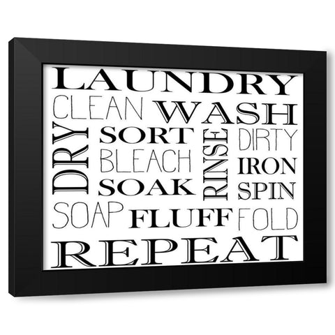 Repeat Laundry Horizontal Black Modern Wood Framed Art Print with Double Matting by Allen, Kimberly
