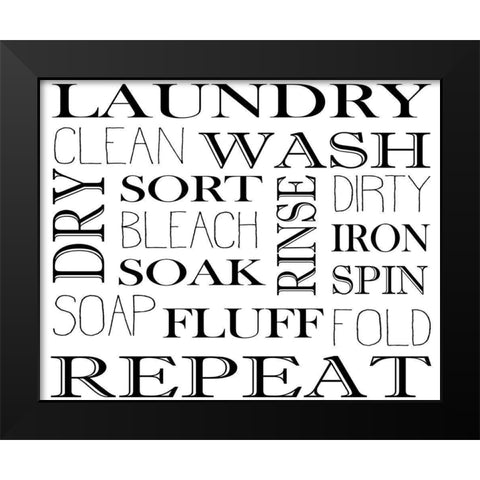 Repeat Laundry Horizontal Black Modern Wood Framed Art Print by Allen, Kimberly