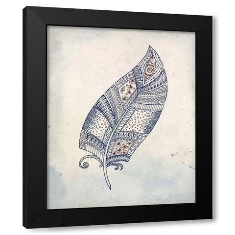 Feather Henna 2 Black Modern Wood Framed Art Print by Allen, Kimberly