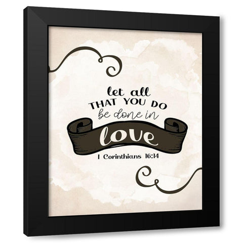 Let All Black Modern Wood Framed Art Print by Allen, Kimberly