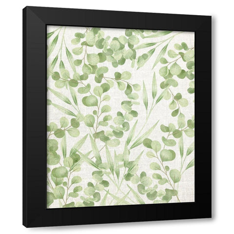 Green Leaves Black Modern Wood Framed Art Print by Allen, Kimberly