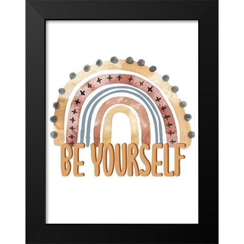 Be Yourself Rainbow Black Modern Wood Framed Art Print by Allen, Kimberly