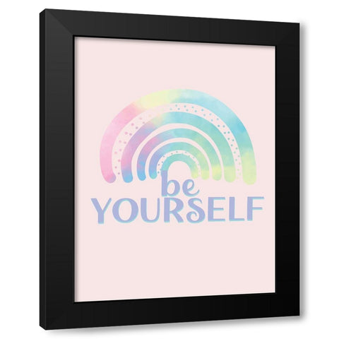 Be Yourself Black Modern Wood Framed Art Print with Double Matting by Allen, Kimberly