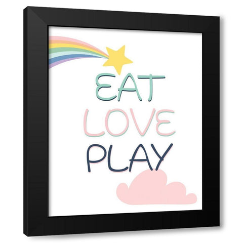 Eat Play Love 1 Black Modern Wood Framed Art Print by Allen, Kimberly