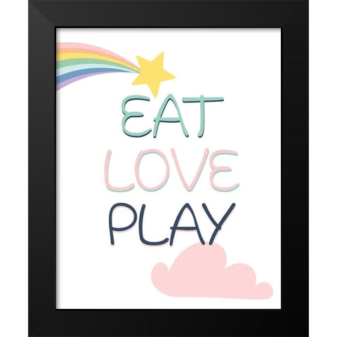 Eat Play Love 1 Black Modern Wood Framed Art Print by Allen, Kimberly