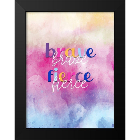 Brave Fierce Black Modern Wood Framed Art Print by Allen, Kimberly