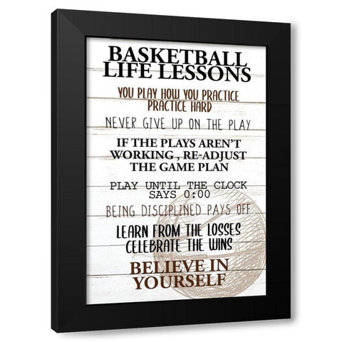 Basketball Life Black Modern Wood Framed Art Print by Allen, Kimberly