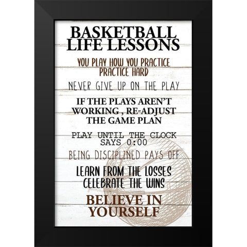 Basketball Life Black Modern Wood Framed Art Print by Allen, Kimberly
