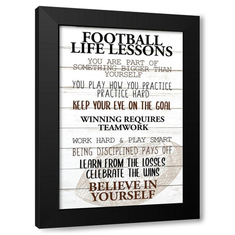 Football Life Black Modern Wood Framed Art Print by Allen, Kimberly
