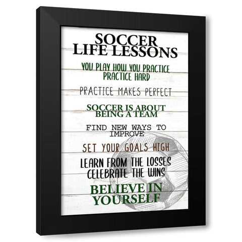 Soccer Life Black Modern Wood Framed Art Print by Allen, Kimberly