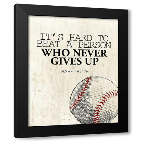 Its Hard to Beat Black Modern Wood Framed Art Print by Allen, Kimberly