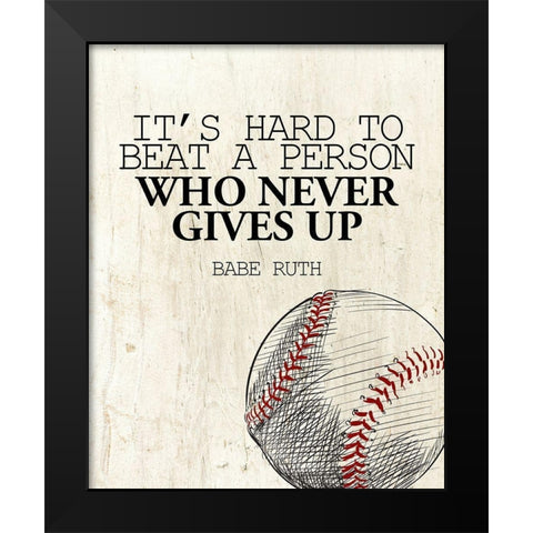 Its Hard to Beat Black Modern Wood Framed Art Print by Allen, Kimberly