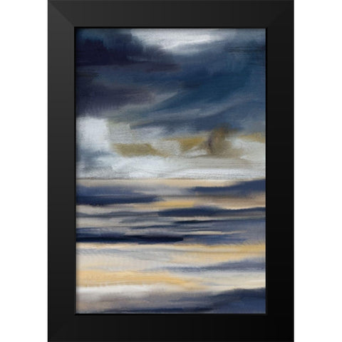 Blue Layers 1 V2 Black Modern Wood Framed Art Print by Allen, Kimberly