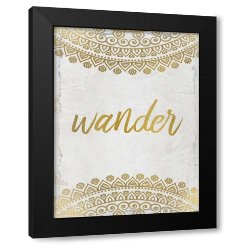 Wander Henna Gold 2 Black Modern Wood Framed Art Print with Double Matting by Allen, Kimberly
