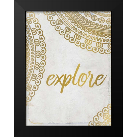 Wander Henna Gold 4 Black Modern Wood Framed Art Print by Allen, Kimberly