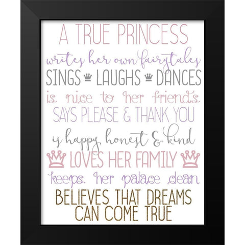 A True Princess 2 Black Modern Wood Framed Art Print by Allen, Kimberly