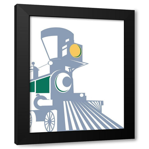 Eat Sleep Trains 1 Black Modern Wood Framed Art Print with Double Matting by Allen, Kimberly