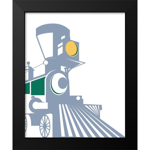 Eat Sleep Trains 1 Black Modern Wood Framed Art Print by Allen, Kimberly