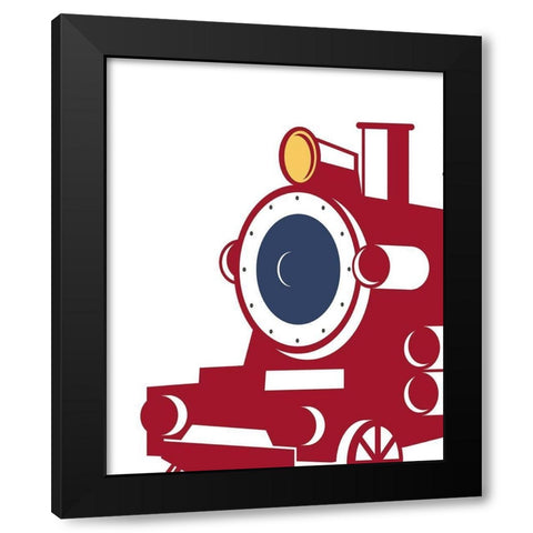 Eat Sleep Trains 3 Black Modern Wood Framed Art Print with Double Matting by Allen, Kimberly