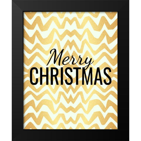 Merry Christmas Black Modern Wood Framed Art Print by Allen, Kimberly