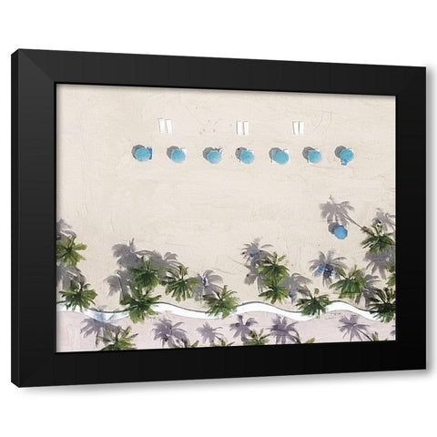 Aerial Beach 4 Black Modern Wood Framed Art Print with Double Matting by Allen, Kimberly