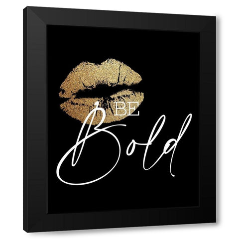 Bold Lips Black Modern Wood Framed Art Print by Allen, Kimberly