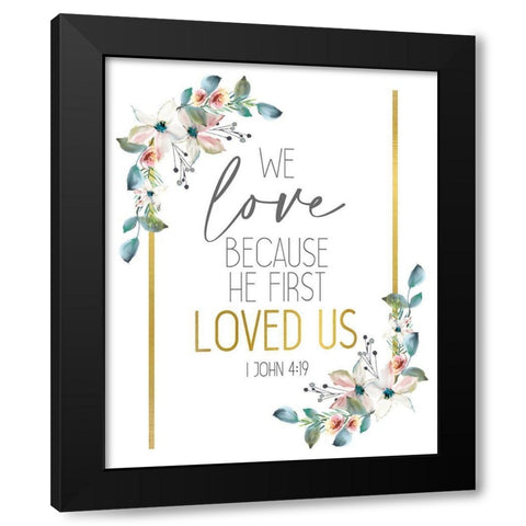 We Love Black Modern Wood Framed Art Print with Double Matting by Allen, Kimberly