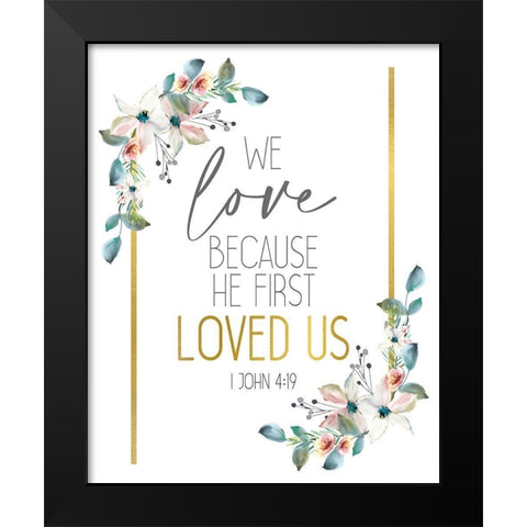 We Love Black Modern Wood Framed Art Print by Allen, Kimberly