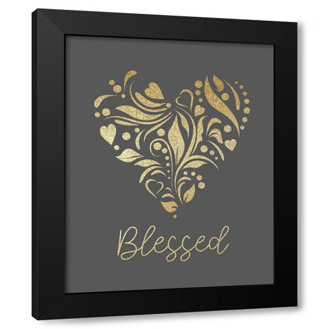 Blessed Heart Black Modern Wood Framed Art Print by Allen, Kimberly
