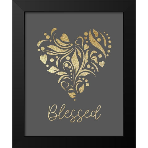 Blessed Heart Black Modern Wood Framed Art Print by Allen, Kimberly