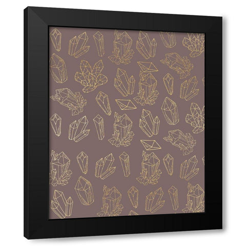 Crystal Pattern Black Modern Wood Framed Art Print by Allen, Kimberly