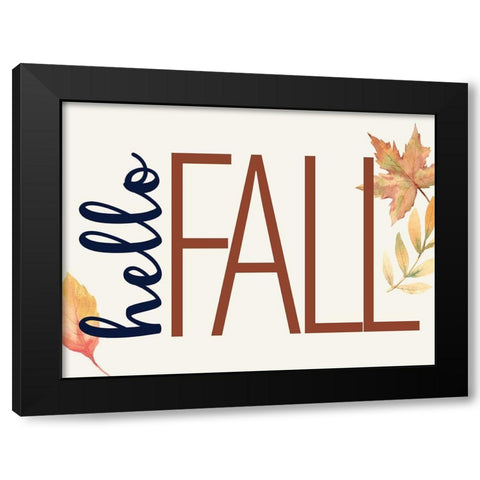 Hello Fall Black Modern Wood Framed Art Print by Allen, Kimberly