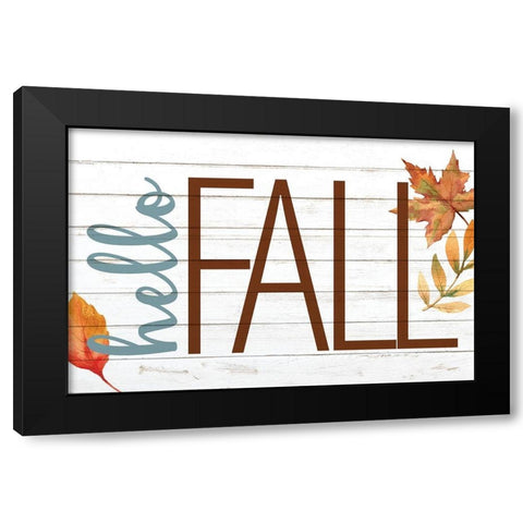 Hello Fall Black Modern Wood Framed Art Print by Allen, Kimberly
