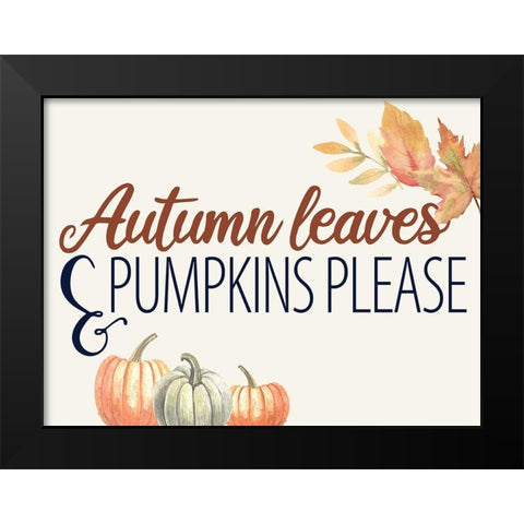 Autumn Leaves Black Modern Wood Framed Art Print by Allen, Kimberly