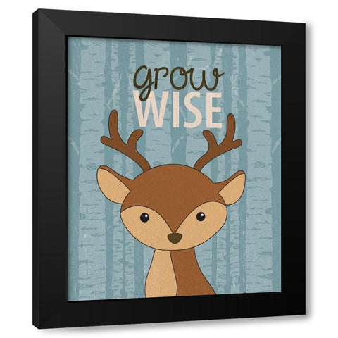 Grow Wise Black Modern Wood Framed Art Print by Allen, Kimberly