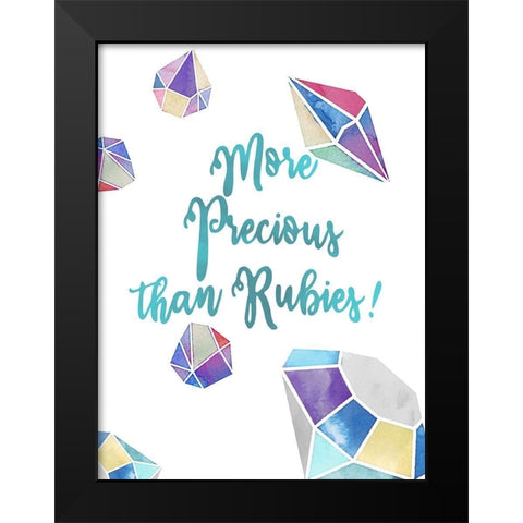 More Precious than Rubies Black Modern Wood Framed Art Print by Allen, Kimberly