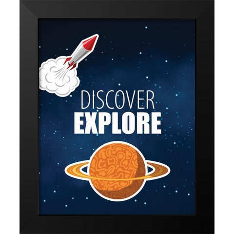 Explore Space Black Modern Wood Framed Art Print by Allen, Kimberly