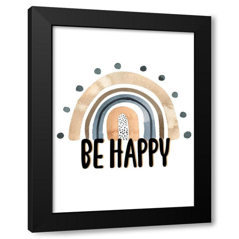 Be Happy Rainbow V2 Black Modern Wood Framed Art Print by Allen, Kimberly