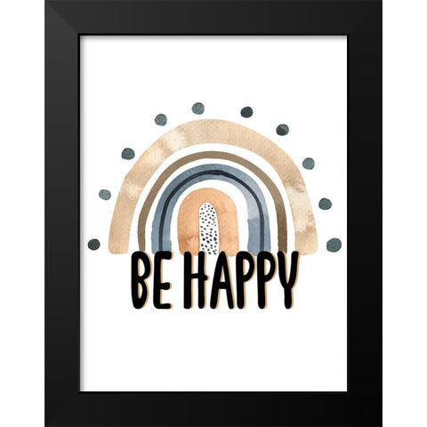 Be Happy Rainbow V2 Black Modern Wood Framed Art Print by Allen, Kimberly