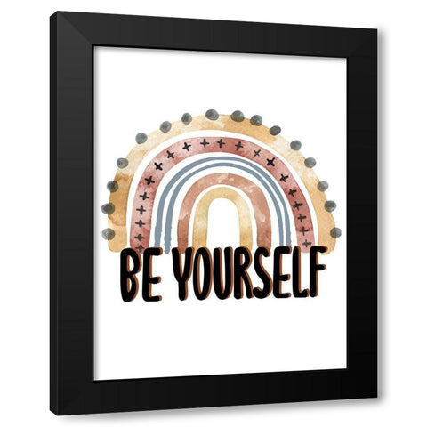 Be Yourself Rainbow V2 Black Modern Wood Framed Art Print with Double Matting by Allen, Kimberly