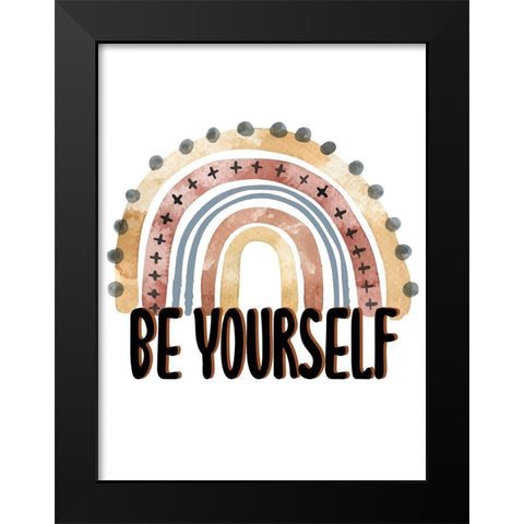 Be Yourself Rainbow V2 Black Modern Wood Framed Art Print by Allen, Kimberly
