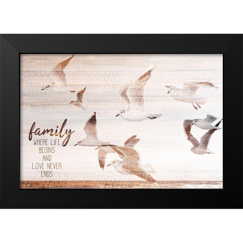 Love Never Ends Black Modern Wood Framed Art Print by Allen, Kimberly
