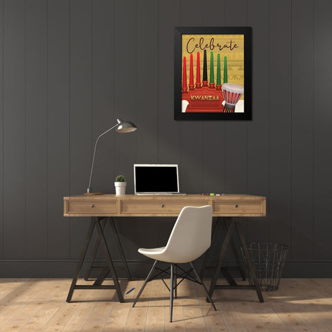 Celebrate Black Modern Wood Framed Art Print by Allen, Kimberly