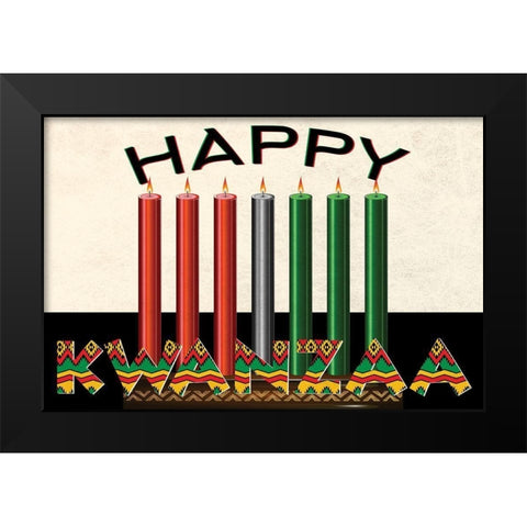 Happy Kwanzaa Black Modern Wood Framed Art Print by Allen, Kimberly