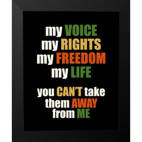 My Voice Black Modern Wood Framed Art Print by Allen, Kimberly