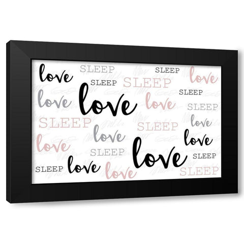 Love Love Love Black Modern Wood Framed Art Print with Double Matting by Allen, Kimberly